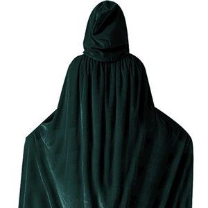 Unisex Adult Halloween Velvet Cloak with Hood Long Witch Costume Cosplay Capes
